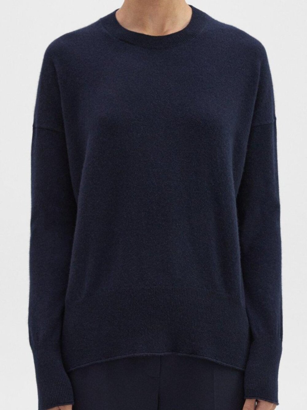 Theory Karenia 100% Navy Cashmere Oversized Sweater size P (X-Small)